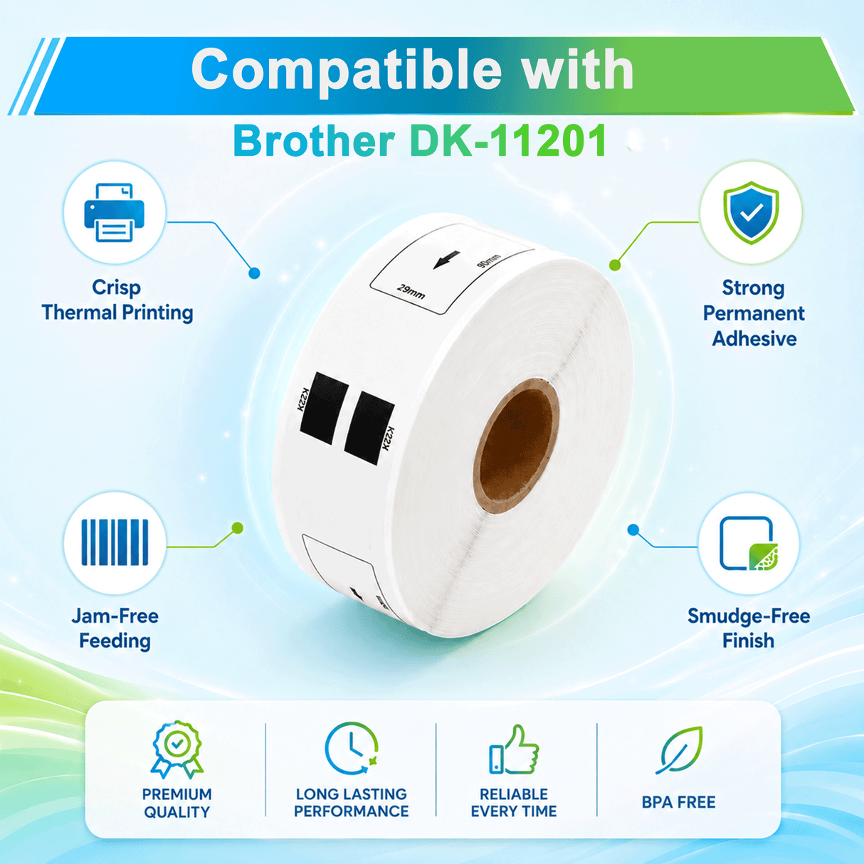 30252 Address Labels Compatible with Dymo LabelWriter – 1-1/8" x 3-1/2" | Crisp Print | Strong Adhesive | Jam-Free | 350 Labels/Roll