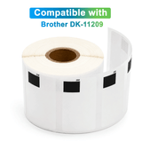 Premium Compatible Brother DK-11209 Large Address Labels – 1.1" x 2.4" | Crisp Print | Strong Adhesive | Jam-Free | 800 Labels Per Roll