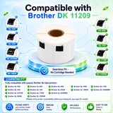 Premium Compatible Brother DK-11209 Large Address Labels – 1.1" x 2.4" | Crisp Print | Strong Adhesive | Jam-Free | 800 Labels Per Roll