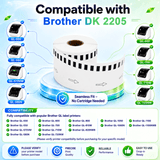 Premium Compatible Brother DK-22205 Continuous Paper Labels – 2.4" x 100 ft | Crisp Print | Strong Adhesive | Jam-Free