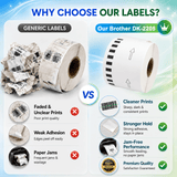 Premium Compatible Brother DK-22205 Continuous Paper Labels – 2.4" x 100 ft | Crisp Print | Strong Adhesive | Jam-Free