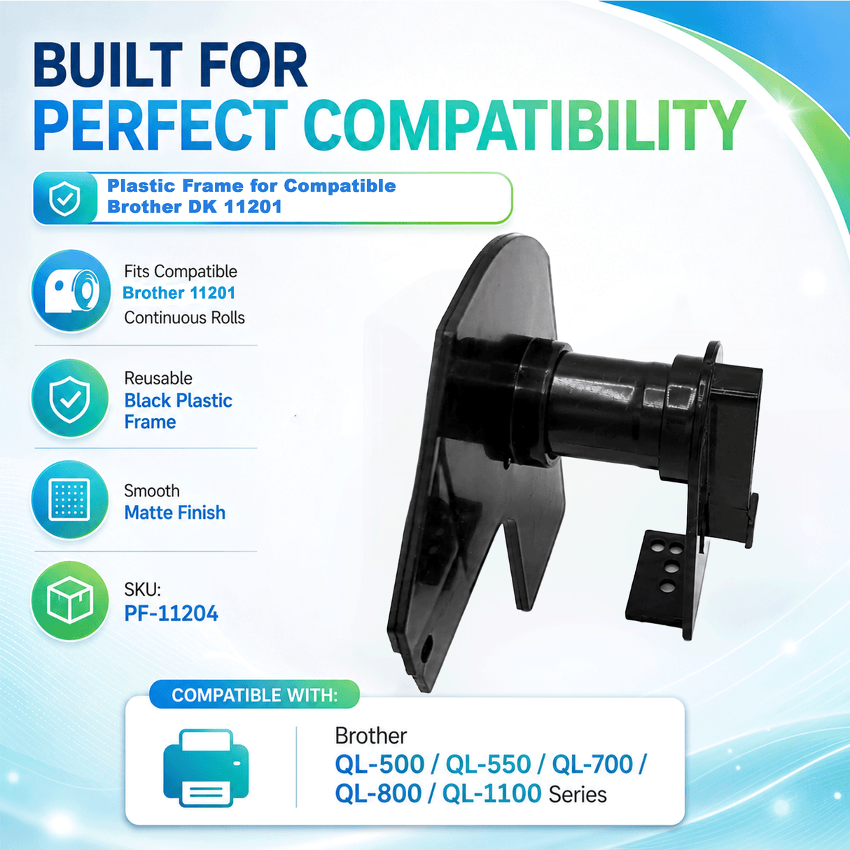 Plastic Frame for Compatible Brother DK 11201 Continuous Labels - Plastic Frame | Reusable | Jam-Free