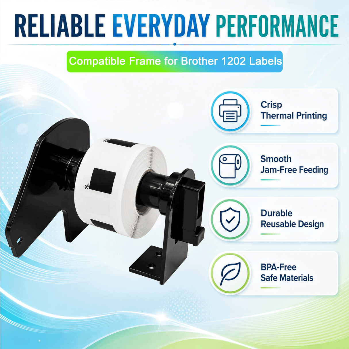 Plastic Frame for Compatible Brother DK 11202 Continuous Labels - Plastic Frame | Reusable | Jam-Free