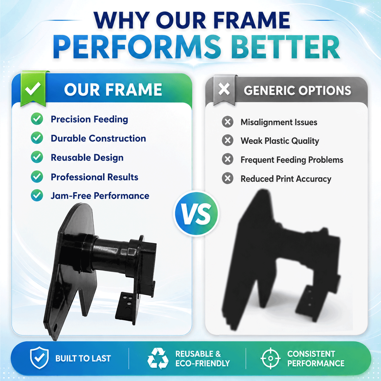 Plastic Frame for Compatible Brother DK 11204 Continuous Labels - Plastic Frame | Reusable | Jam-Free