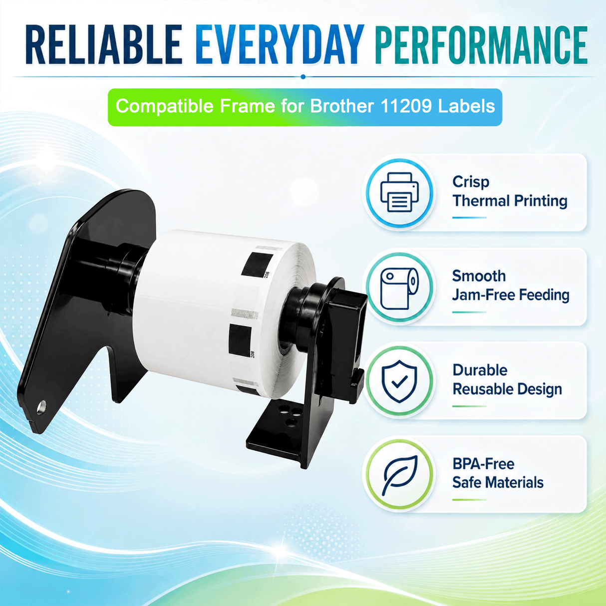 Plastic Frame for Compatible Brother DK 11209 Continuous Labels - Plastic Frame | Reusable | Jam-Free