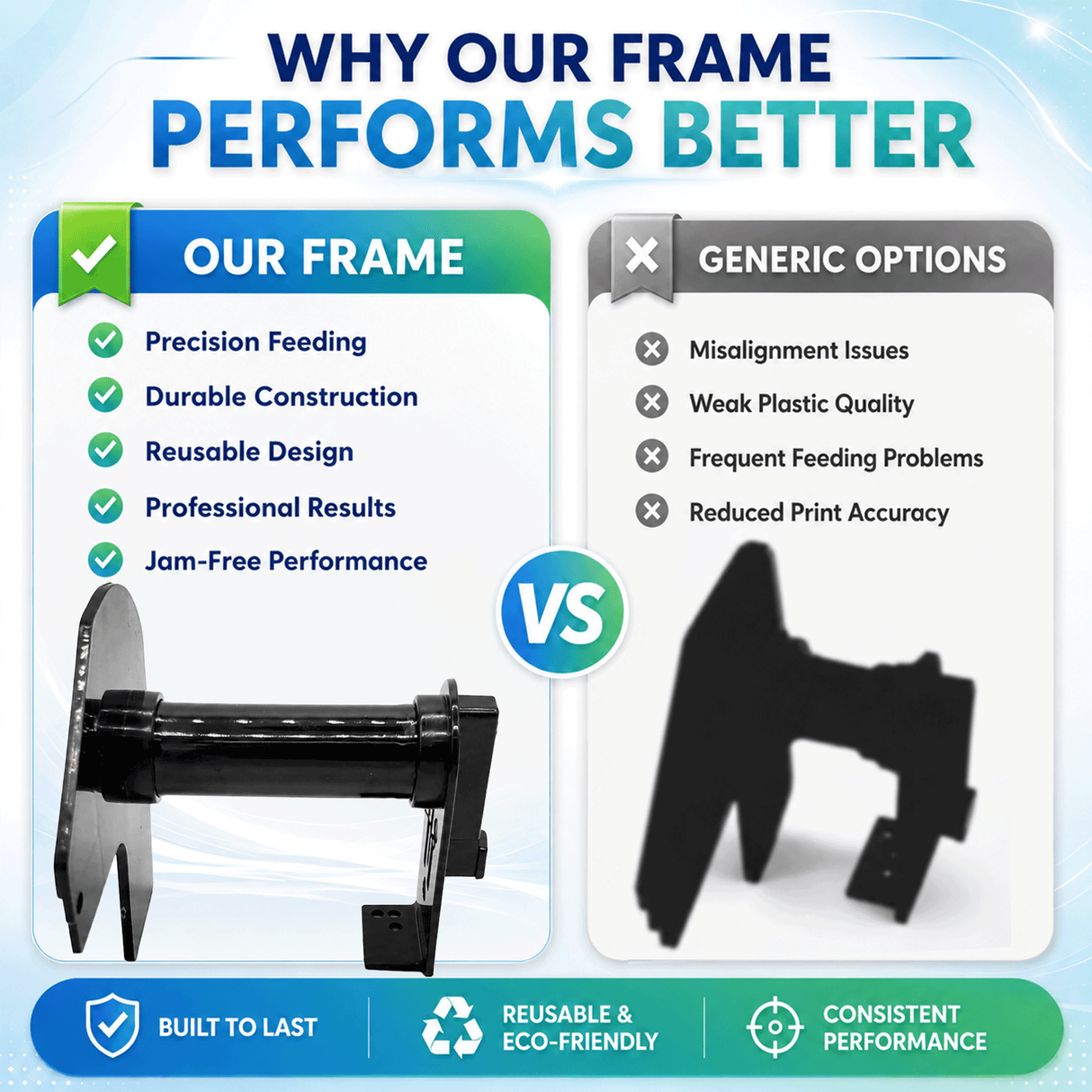 Plastic Frame for Compatible Brother DK 11209 Continuous Labels - Plastic Frame | Reusable | Jam-Free