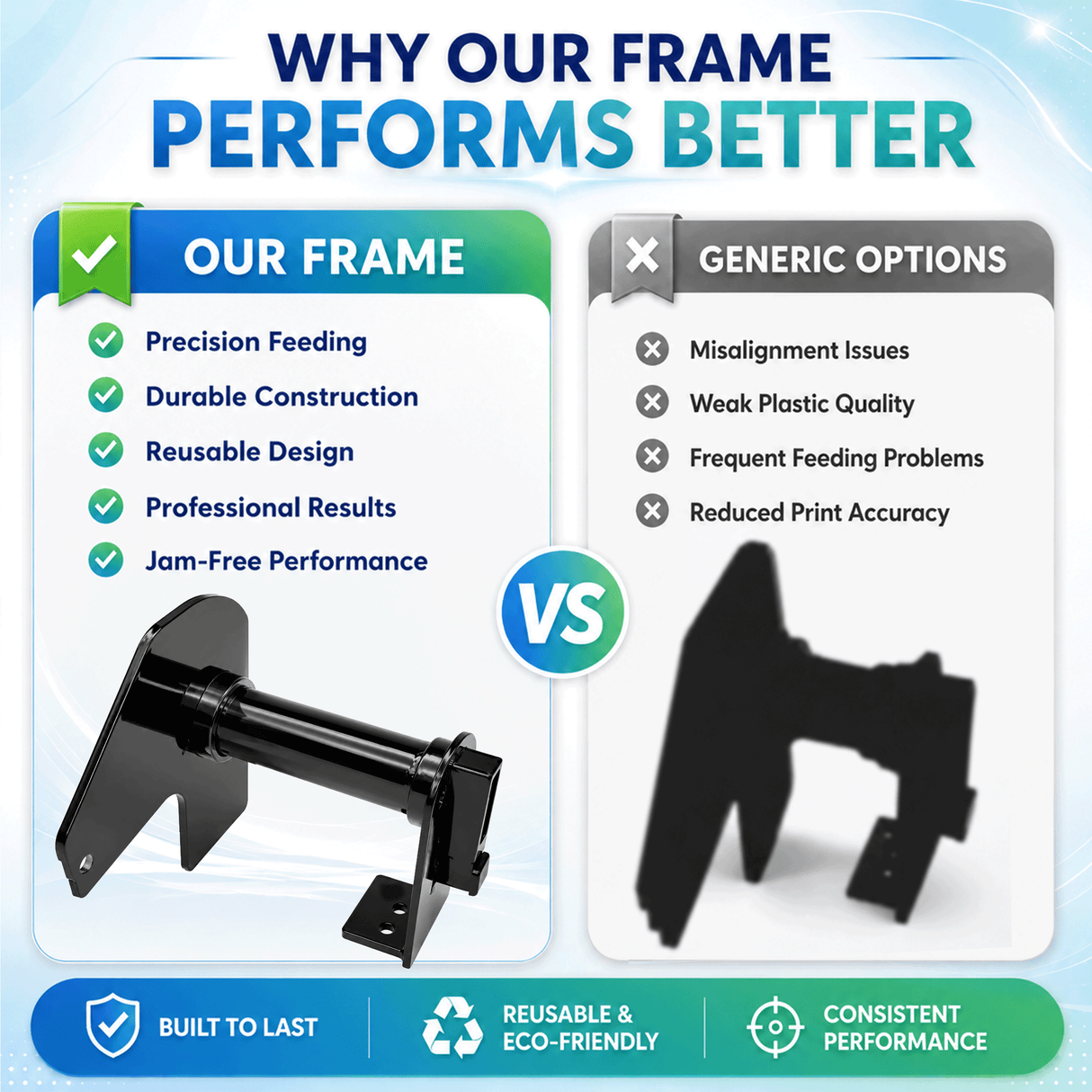 Plastic Frame for Compatible Brother DK 22205 Continuous Labels - Plastic Frame | Reusable | Jam-Free