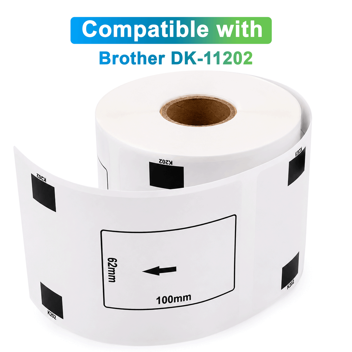 Premium Compatible Brother DK-11202 Shipping / Multipurpose Labels – 2.4" x 4" | Crisp Print | Strong Adhesive | Jam-Free | 300 Labels Per Roll