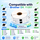 Premium Compatible Brother DK-11201 Multipurpose / Return Address Labels – 1.1" x 3.5" | Crisp Print | Strong Adhesive | Jam-Free | 400 Labels Per Roll